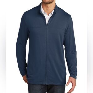 TravisMathew Newport Full-Zip Fleece Jacket Dark Navy Soft Stretch Lounge L